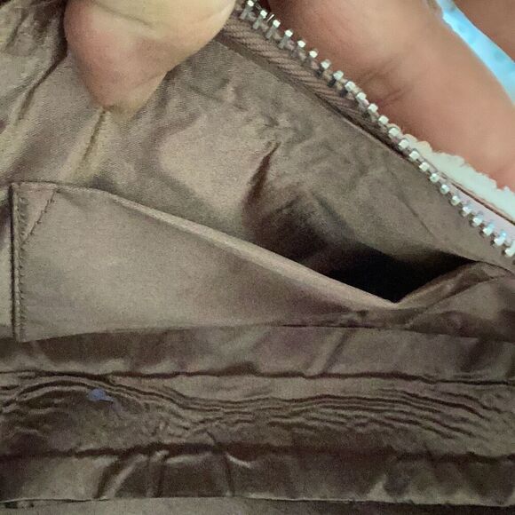 Viral Asymmetrical Beaded Handbag Purse Blush Ivory Zipper Top - Picture 7 of 7